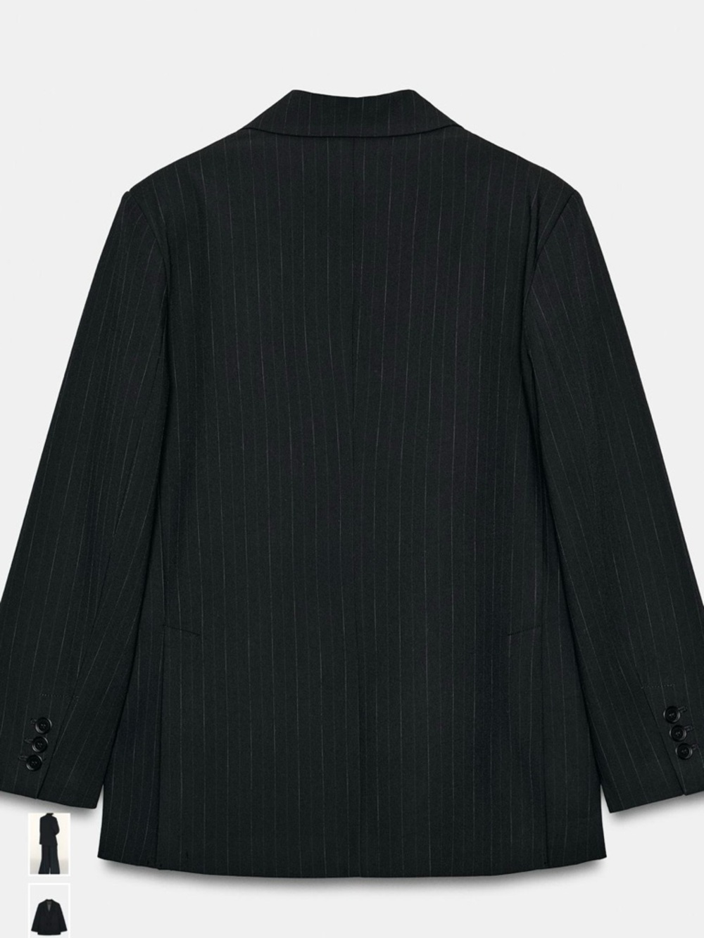 Navy Blue Oversized Classic Pinstriped Tailored Jacket from Zara - Picture 7 of 15